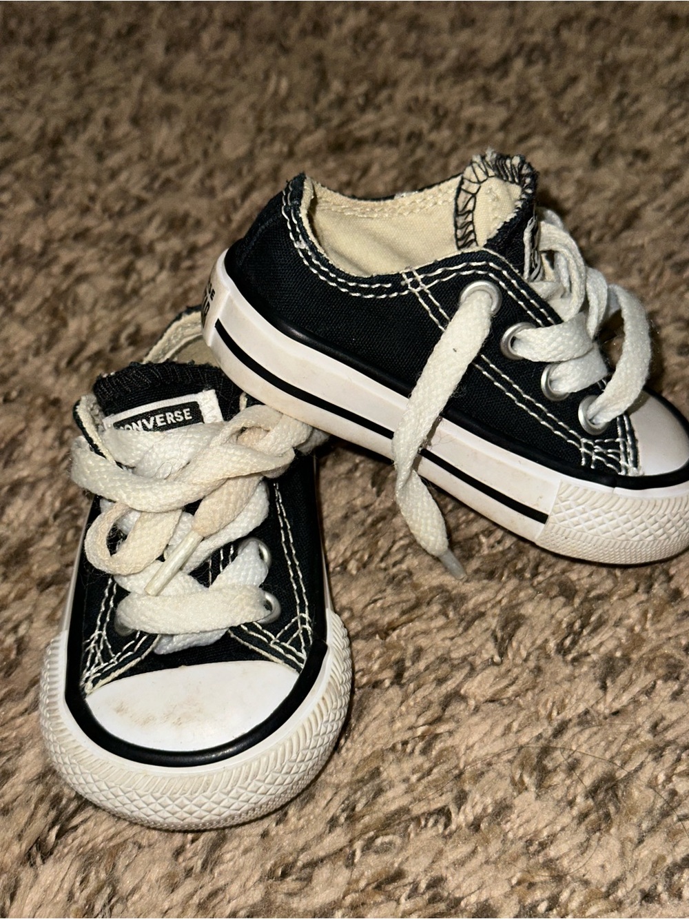 Converse Kids Black and White Canvas Low-Top Sneakers